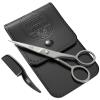 Viking Revolution – Beard and Mustache Scissors w/Comb and Synthetic Leather Case Professional Sharp Surgical Grade Steel for Trimming, Grooming, Cutting Mustache, Beards & Eyebrows Hair