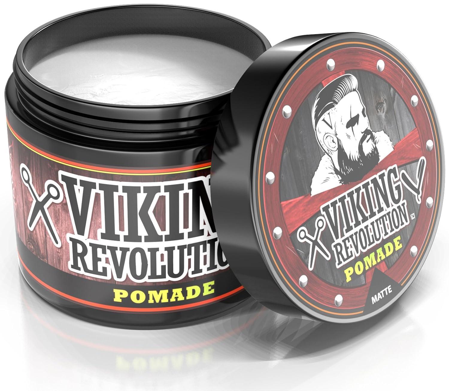 image:imageViking Revolution Hair Pomade for Men New Formula Medium Hold and Matte Shine Free for Classic Look 4oz Water Based amp Easy to Wash Out4 Ounce Pack of 1