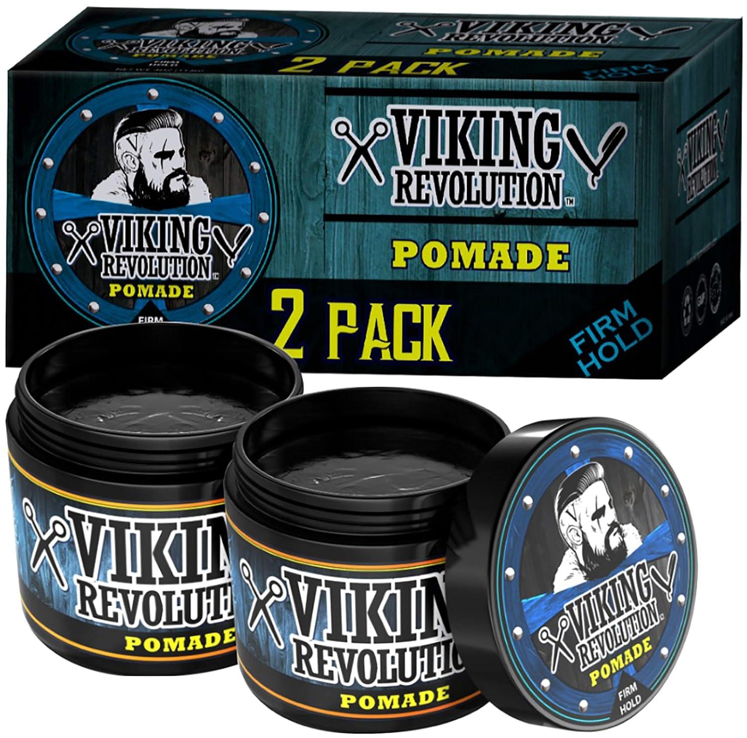 image:imageViking Revolution Hair Pomade for Men New Formula Medium Hold and Matte Shine Free for Classic Look 4oz Water Based amp Easy to Wash Out4 Ounce Pack of 2