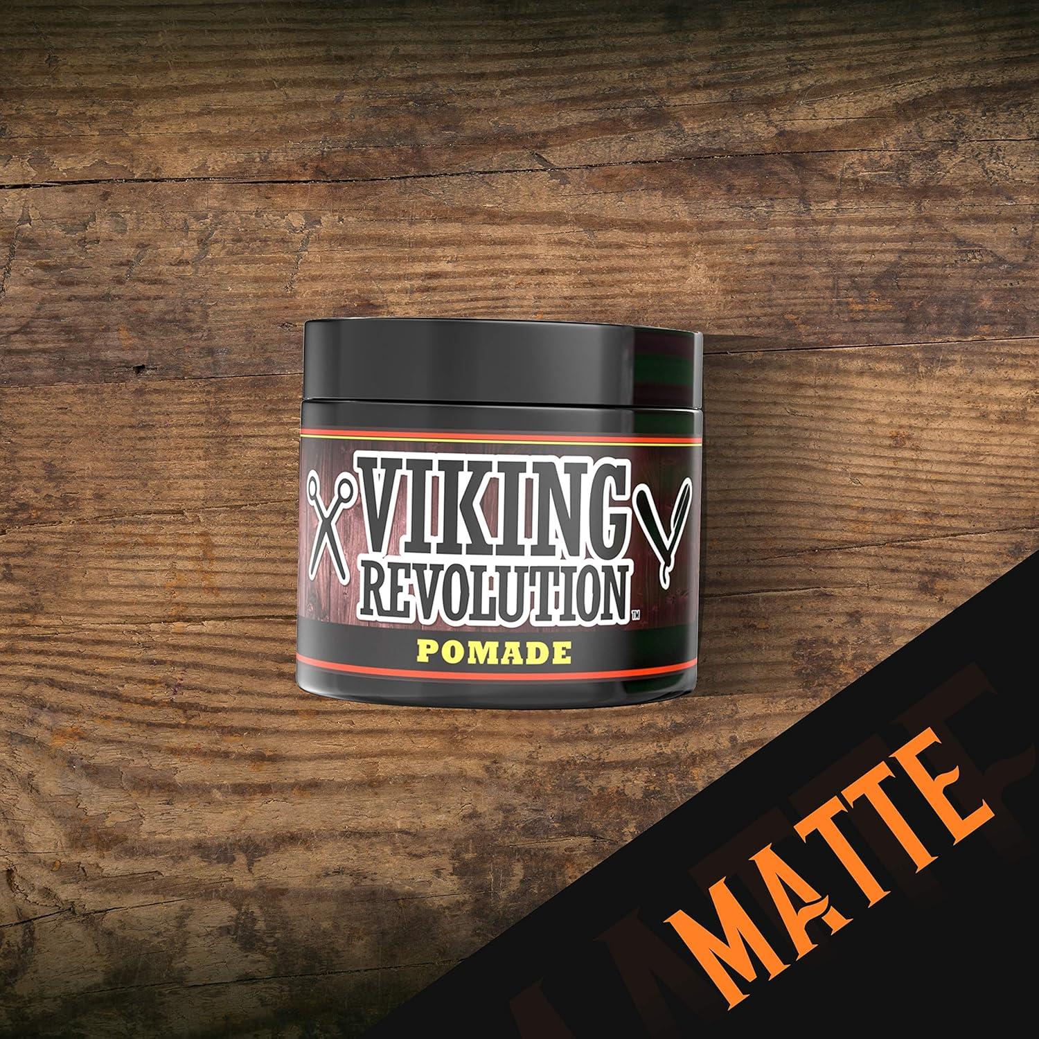 image:imageViking Revolution Hair Pomade for Men New Formula Medium Hold and Matte Shine Free for Classic Look 4oz Water Based amp Easy to Wash Out4 Ounce Pack of 1