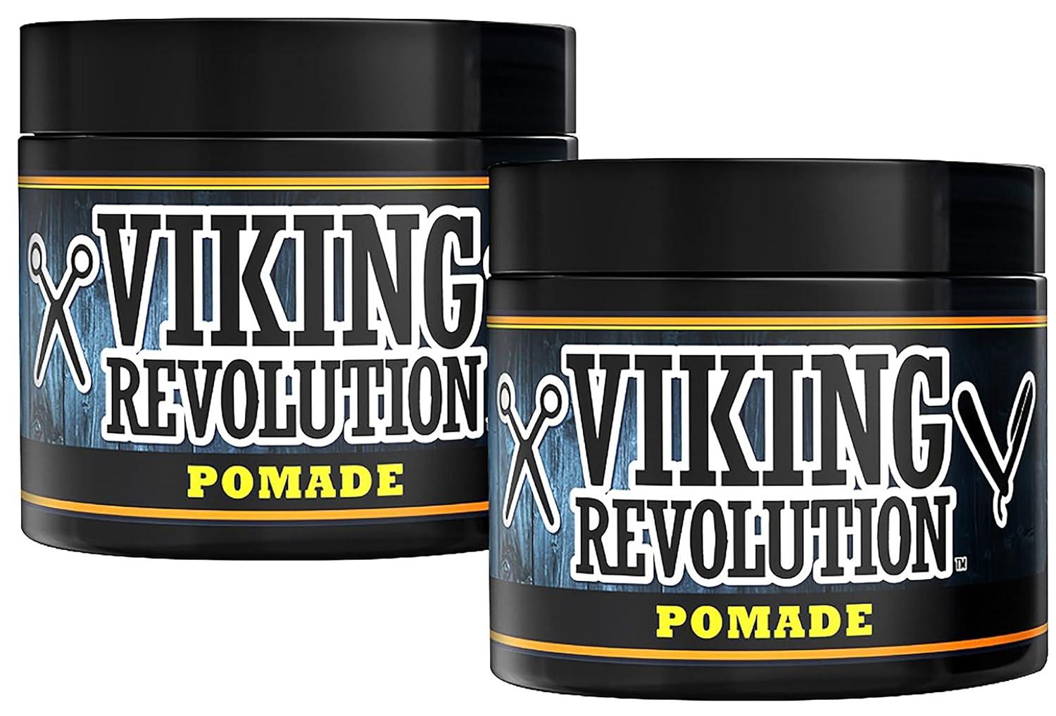 image:imageViking Revolution Hair Pomade for Men New Formula Medium Hold and Matte Shine Free for Classic Look 4oz Water Based amp Easy to Wash Out4 Ounce Pack of 2