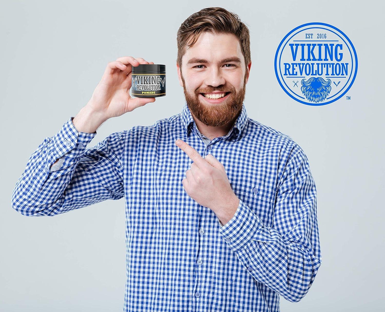 image:imageViking Revolution Hair Pomade for Men New Formula Medium Hold and Matte Shine Free for Classic Look 4oz Water Based amp Easy to Wash Out4 Ounce Pack of 1