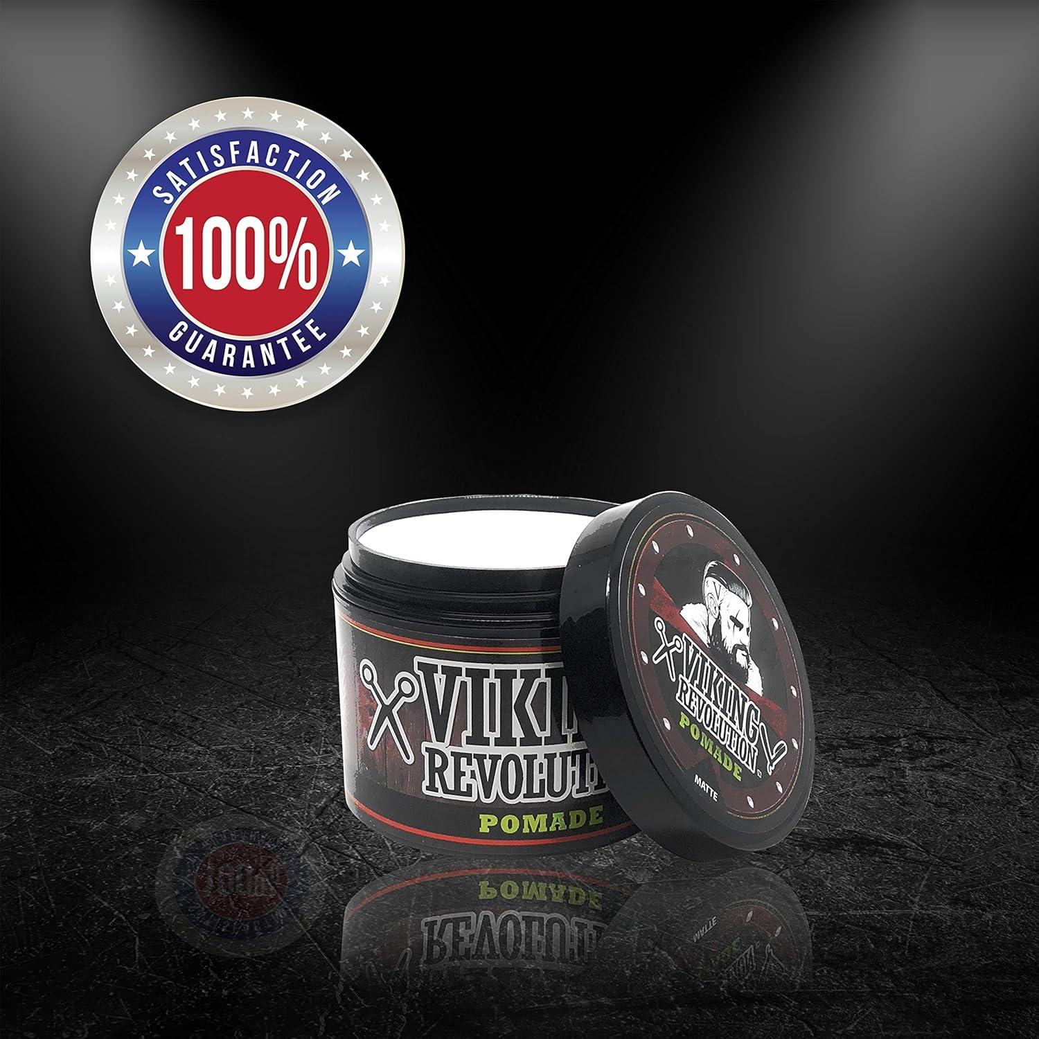 image:imageViking Revolution Hair Pomade for Men New Formula Medium Hold and Matte Shine Free for Classic Look 4oz Water Based amp Easy to Wash Out4 Ounce Pack of 1