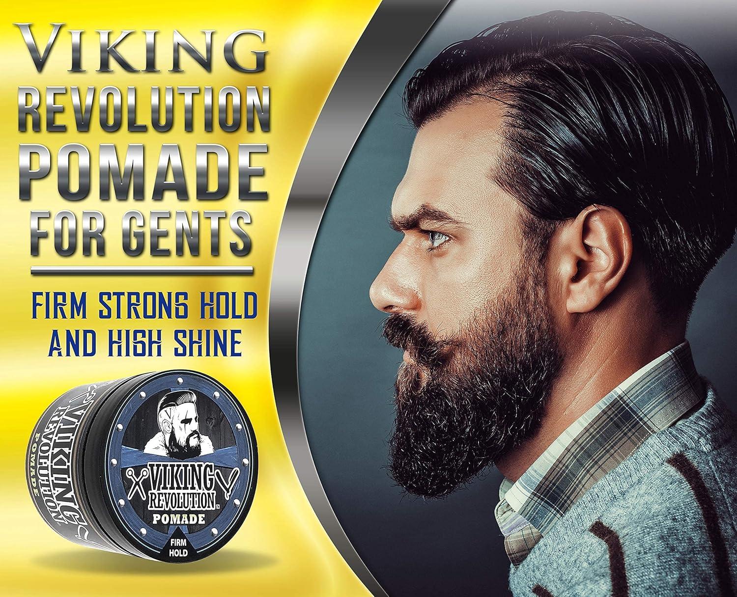 image:imageViking Revolution Hair Pomade for Men New Formula Medium Hold and Matte Shine Free for Classic Look 4oz Water Based amp Easy to Wash Out4 Ounce Pack of 1
