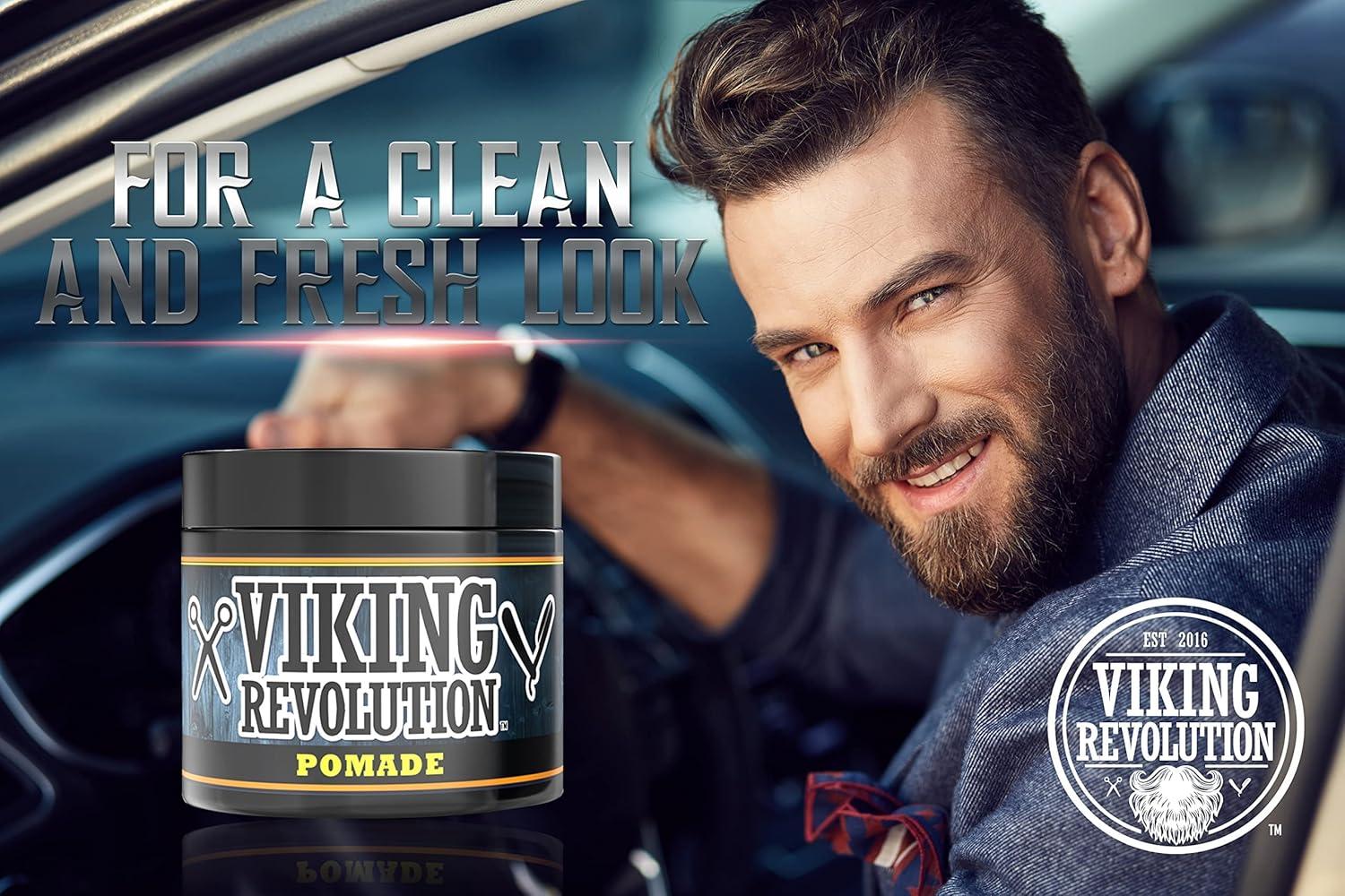 image:imageViking Revolution Hair Pomade for Men New Formula Medium Hold and Matte Shine Free for Classic Look 4oz Water Based amp Easy to Wash Out4 Ounce Pack of 1