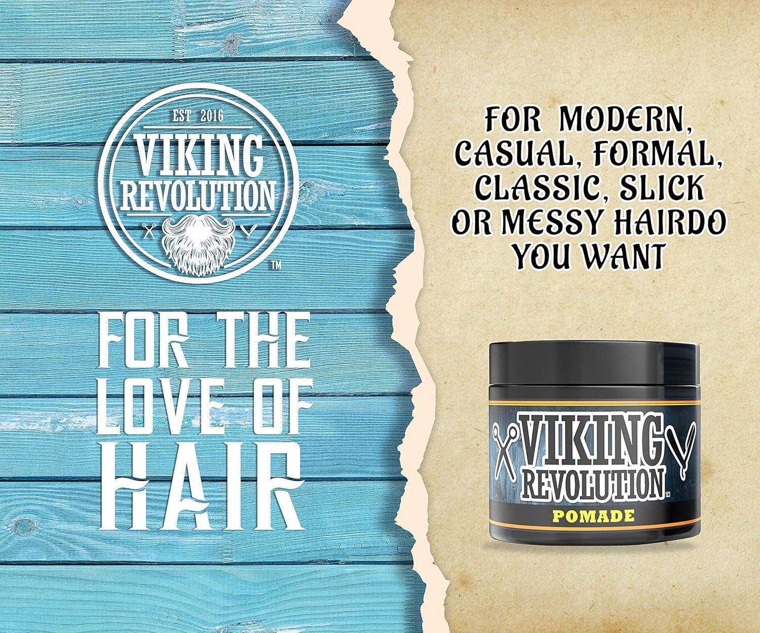 image:imageViking Revolution Hair Pomade for Men New Formula Medium Hold and Matte Shine Free for Classic Look 4oz Water Based amp Easy to Wash Out4 Ounce Pack of 1