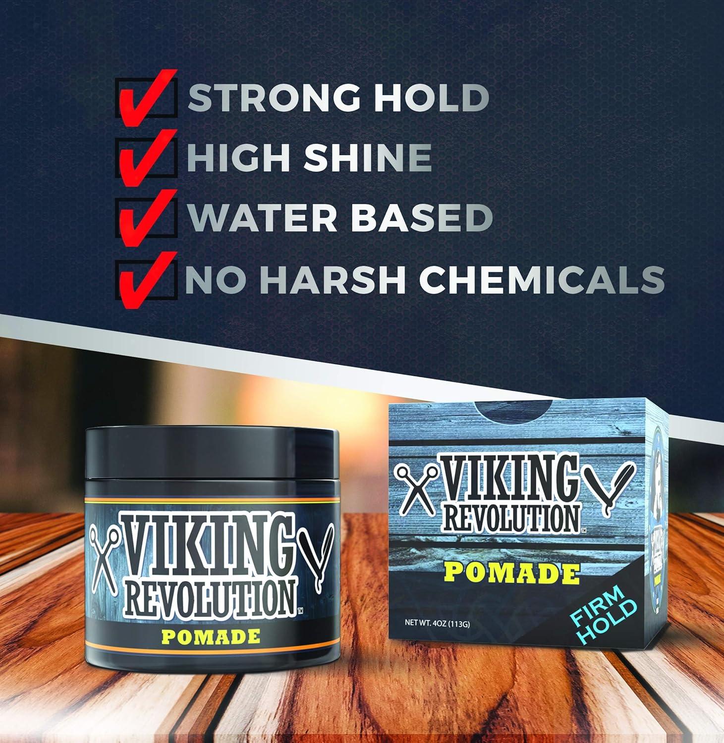 image:imageViking Revolution Hair Pomade for Men New Formula Medium Hold and Matte Shine Free for Classic Look 4oz Water Based amp Easy to Wash Out4 Ounce Pack of 2