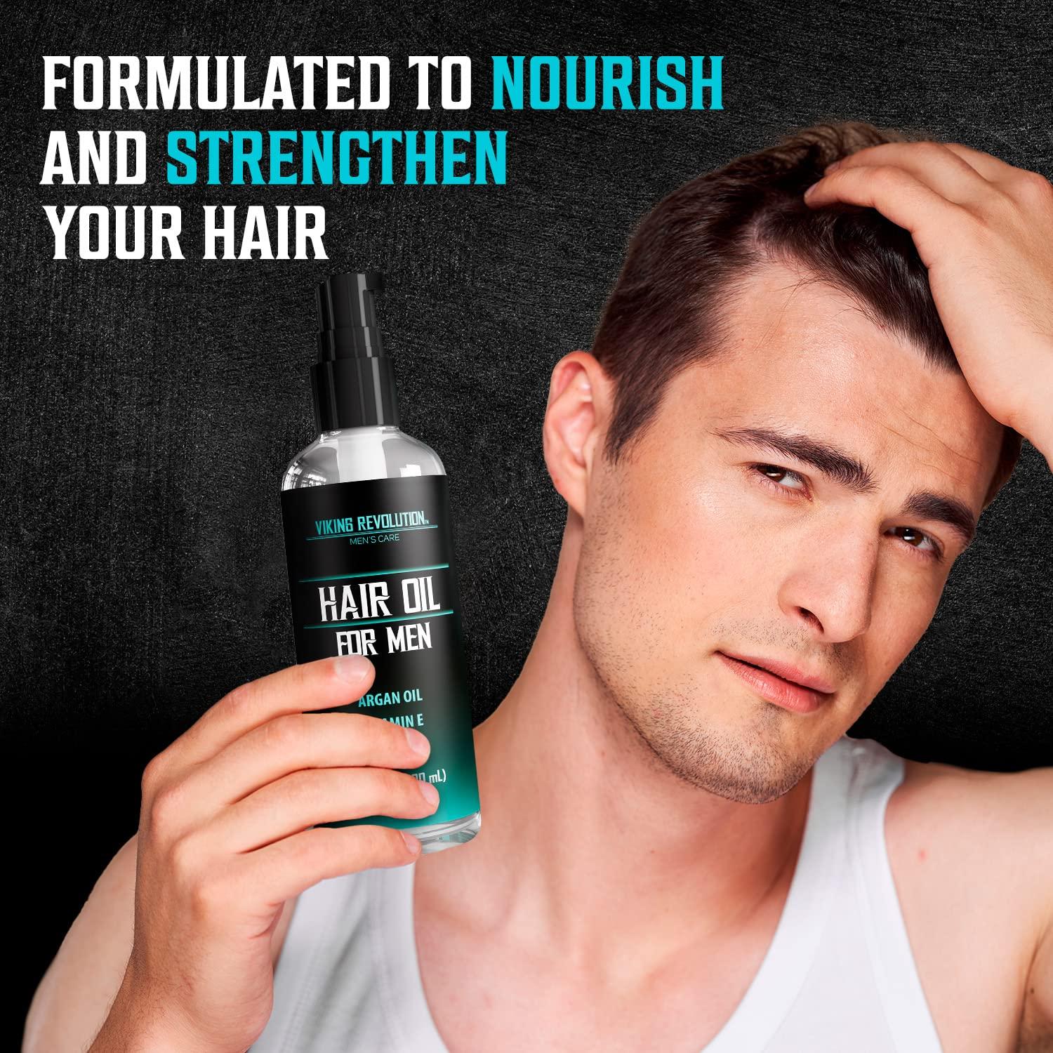 image:imageViking Revolution Hydrating Hair Oil for Men Mens Hair Oil Men with Vitamin E Dry Hair Oils with Argan Oil Sunflower Seed Oil Hair Serum Repair Hidrate Hair Treatment Oils 338 fl Oz338 Fl Oz Pack of 1