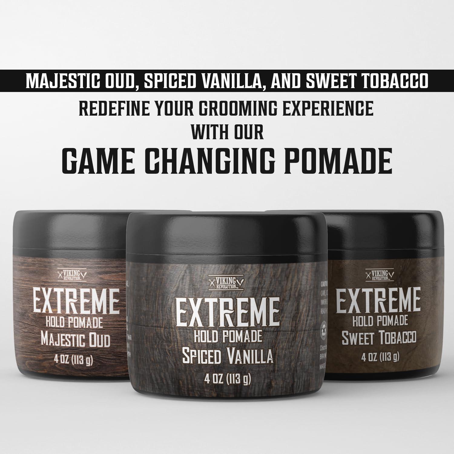 image:imageViking Revolution Spiced Vanilla Hair Pomade for Men Extreme Hold Hair Gel for Men Water Based Extra Firm Mens Hair Pomade High Shine Mens Hair Cream 4ozSpiced Vanilla