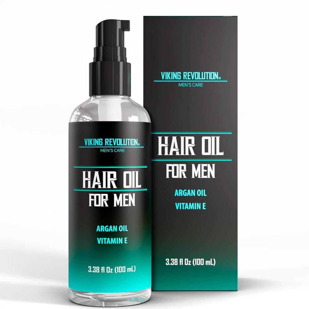 image:imageViking Revolution Hydrating Hair Oil for Men Mens Hair Oil Men with Vitamin E Dry Hair Oils with Argan Oil Sunflower Seed Oil Hair Serum Repair Hidrate Hair Treatment Oils 338 fl Oz338 Fl Oz Pack of 1