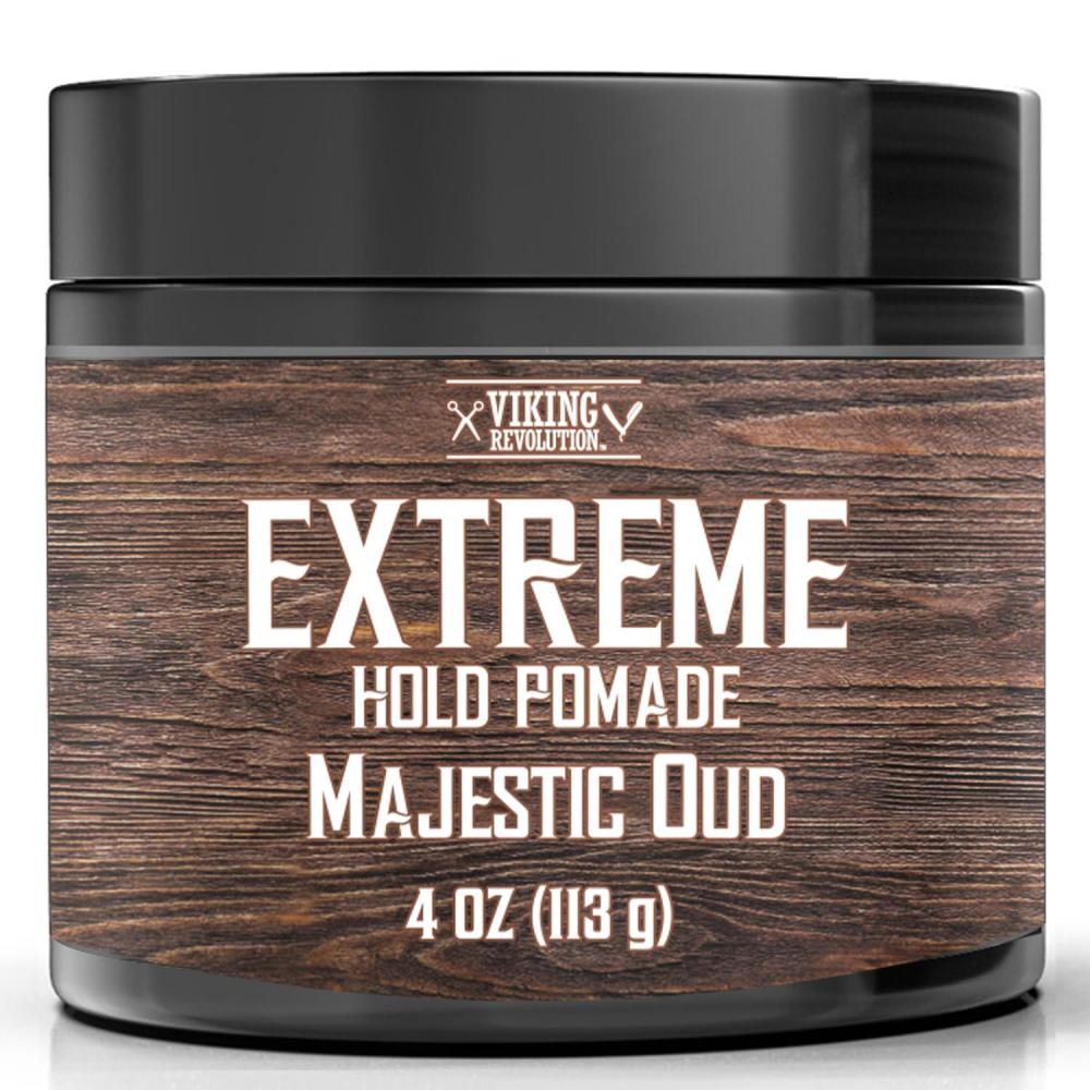 image:imageViking Revolution Spiced Vanilla Hair Pomade for Men Extreme Hold Hair Gel for Men Water Based Extra Firm Mens Hair Pomade High Shine Mens Hair Cream 4ozMajestic Oud