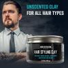 Viking Revolution Hair Styling Agent Hair Clay for Men – Matte – Clay Pomade for Men Hair Styling – Hair Putty for Men Hair Styling Cream High Hold Matte Finish (5.29oz)