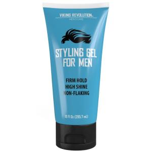 Hair Gel for Men Strong Hold – Mens Hair Gel Extra Strength – Styling Gel for Hair Clear Hair Gel – Firm Hold Gel Hair High Shine Non-Flaking Curly Hair Gel (10oz)(10 Fl Oz (Pack of 1))