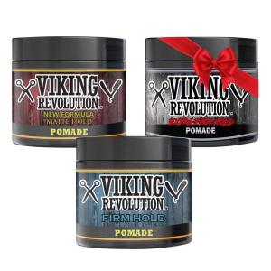 Viking Revolution Hair Styling Agent Extreme Hold Pomade for Men – Style & Finish Your Hair (3 Pack)