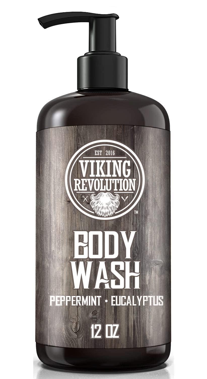 image:imageViking Revolution Mens Body Wash Coffee Whiskey Mens Body Wash Mens Natural Body Wash for Men with Vitamin E and Olive Oil Shower Gel Body Wash Men 12 Fl Oz Pack of 1Peppermint Eucalyptus