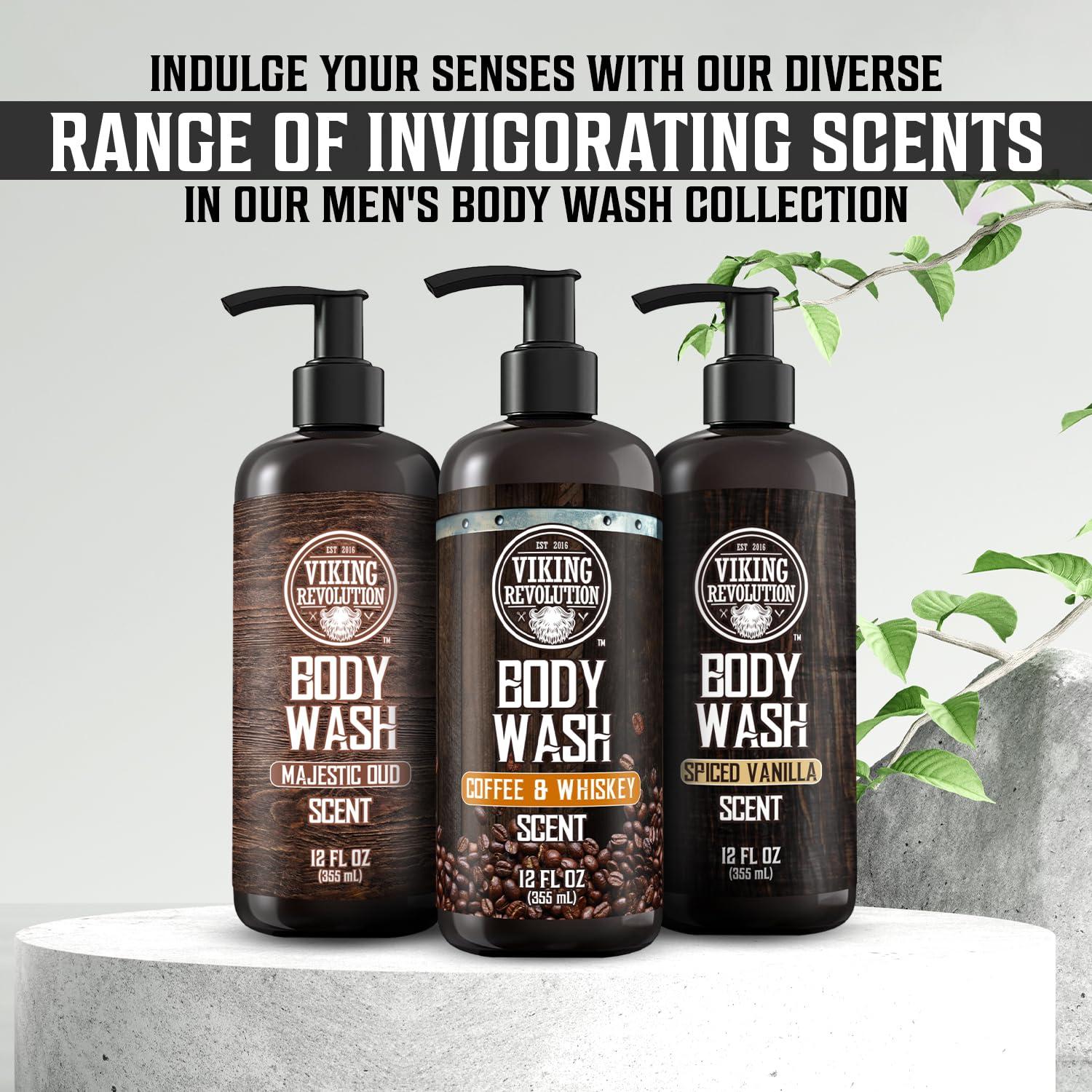 image:imageViking Revolution Mens Body Wash Coffee Whiskey Mens Body Wash Mens Natural Body Wash for Men with Vitamin E and Olive Oil Shower Gel Body Wash Men 12 Fl Oz Pack of 1CoffeeWhiskey