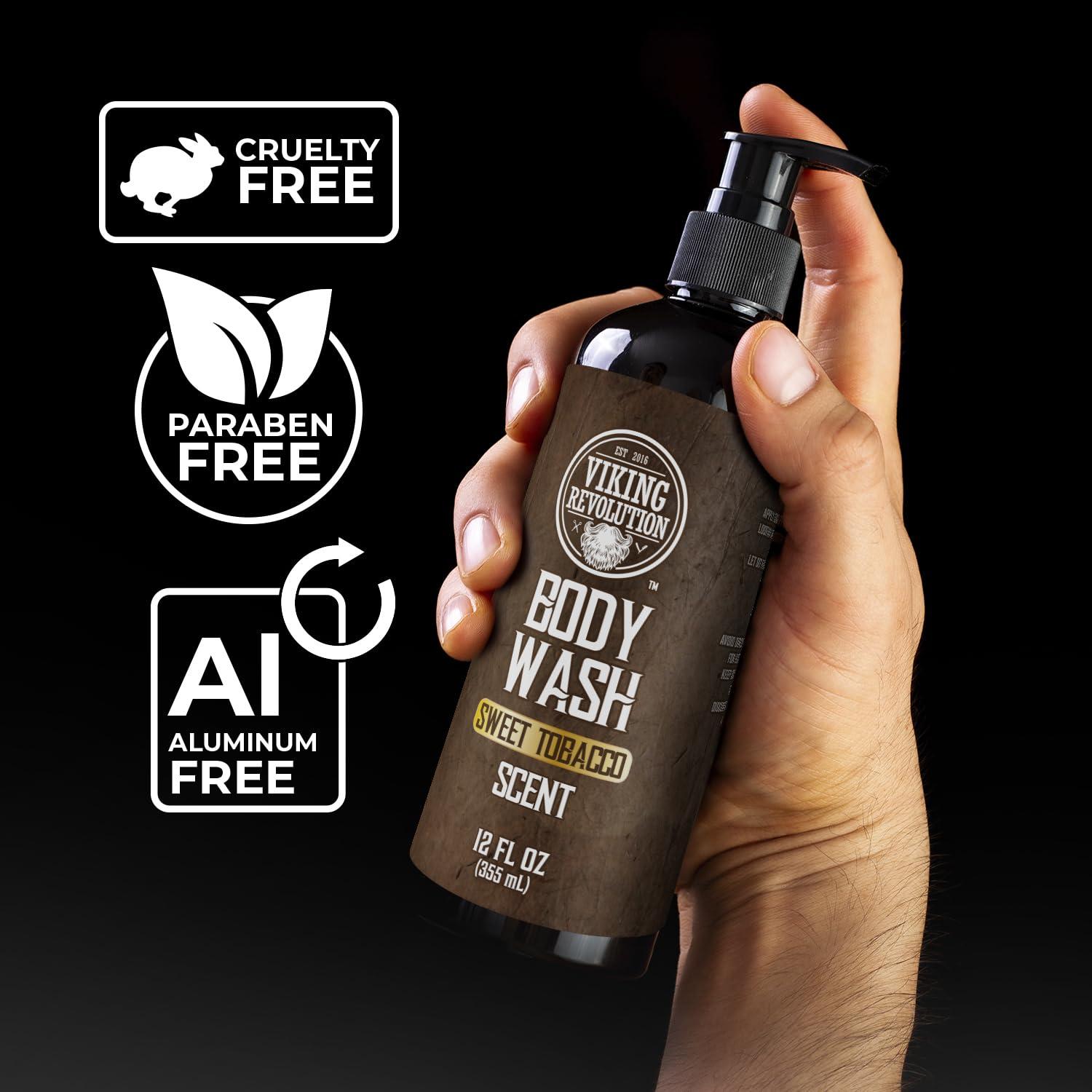 image:imageViking Revolution Mens Body Wash Sweet Tobacco Mens Body Wash Mens Natural Body Wash for Men with Vitamin E and Rosemary Oil Shower Gel Body Wash Men 12 Fl Oz Pack of 2