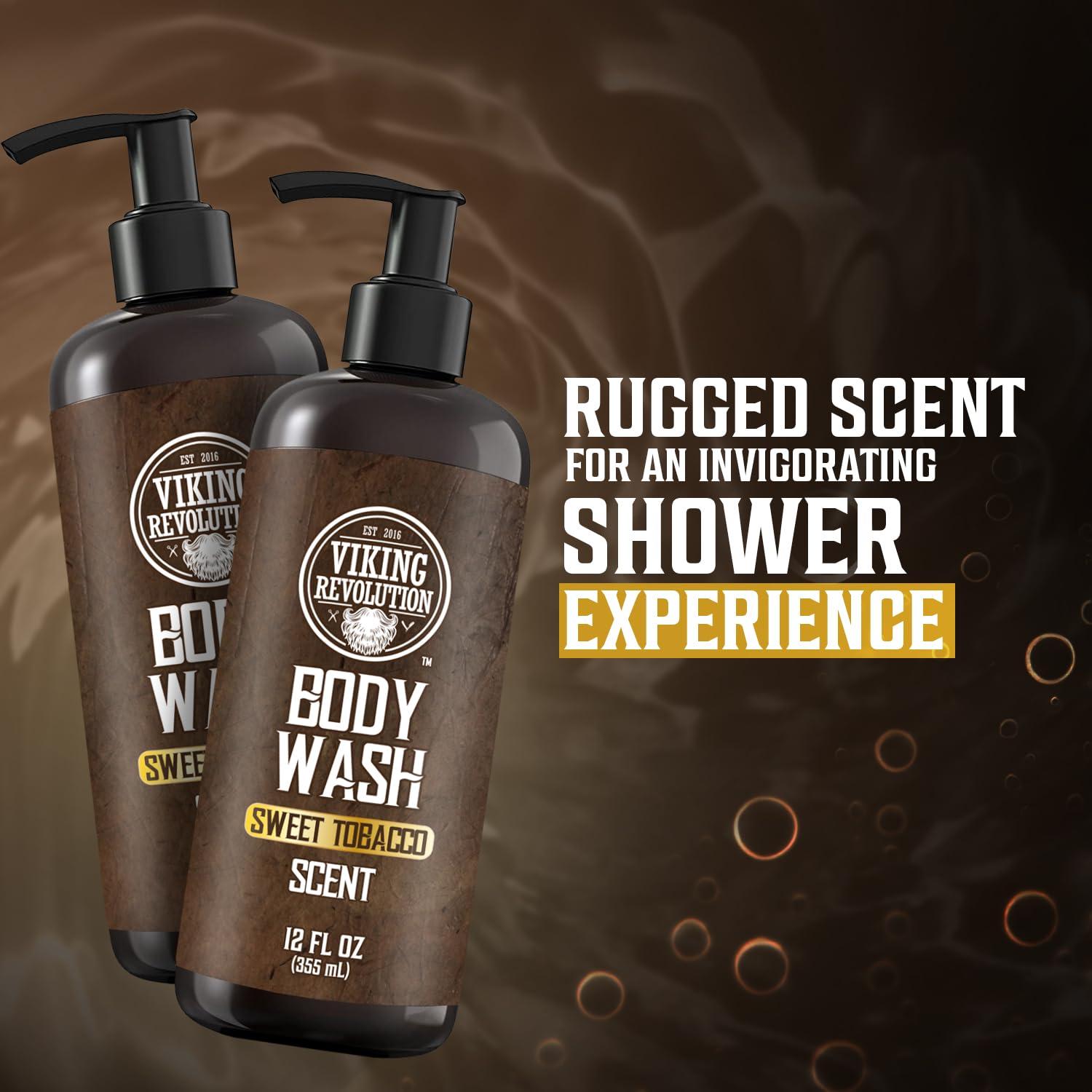image:imageViking Revolution Mens Body Wash Sweet Tobacco Mens Body Wash Mens Natural Body Wash for Men with Vitamin E and Rosemary Oil Shower Gel Body Wash Men 12 Fl Oz Pack of 2