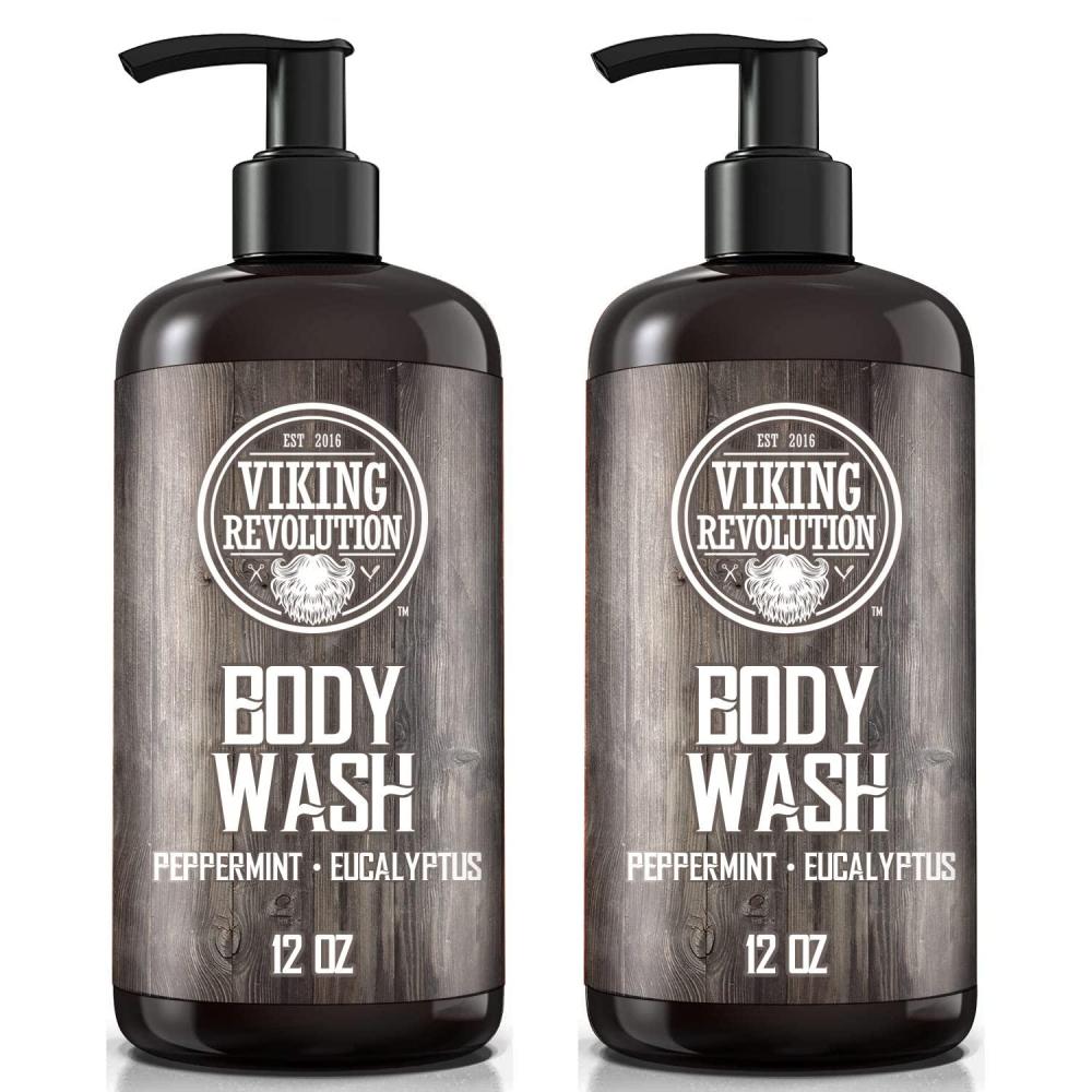 image:imageViking Revolution Mens Body Wash Coffee Whiskey Mens Body Wash Mens Natural Body Wash for Men with Vitamin E and Olive Oil Shower Gel Body Wash Men 12 Fl Oz Pack of 1Peppermint Eucalyptus