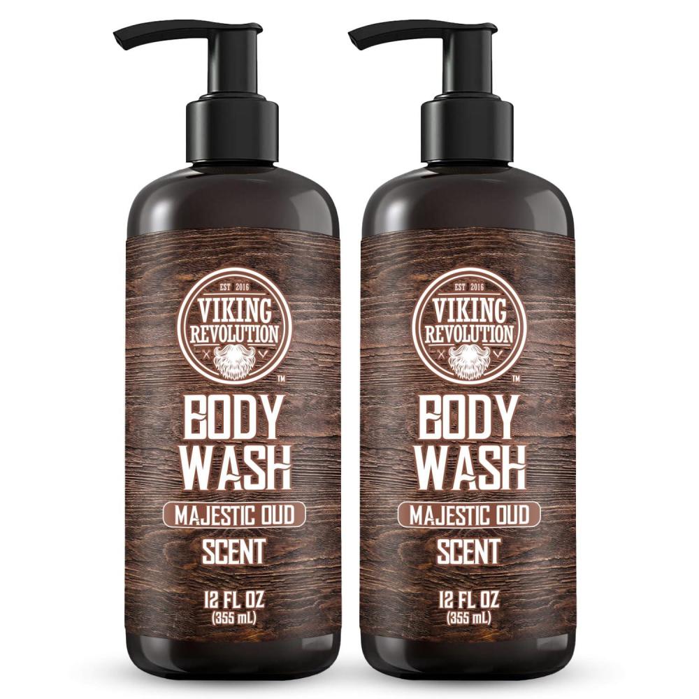 image:imageViking Revolution Mens Body Wash Majestic Oud Mens Body Wash Mens Natural Body Wash for Men with Vitamin E and Rosemary Oil Shower Gel Body Wash Men 12 Fl Oz Pack of 2