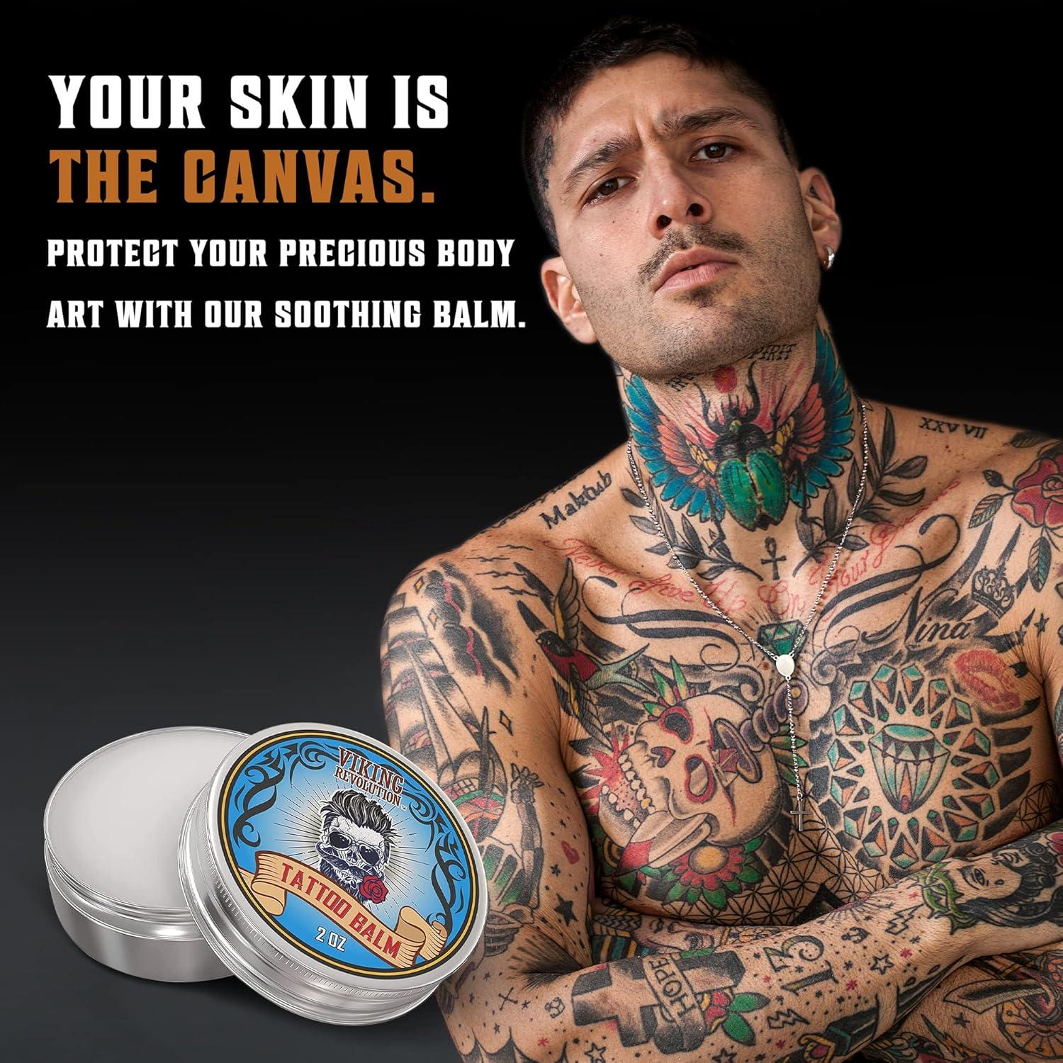 image:imageViking Revolution Tattoo Care Balm for Before During amp Post Tattoo Safe Natural Tattoo Aftercare Cream Moisturizing Lotion to Promote Skin Moisture Skin Moisturizer 2oz1 Pack2 Ounce Pack of 2