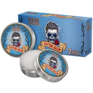 Viking Revolution Tattoo Care Balm for Before, During & Post Tattoo Safe, Natural Tattoo Aftercare Cream Moisturizing Lotion to Promote Skin Moisture, Skin Moisturizer, (2oz,1 Pack)(2 Ounce (Pack of 2))